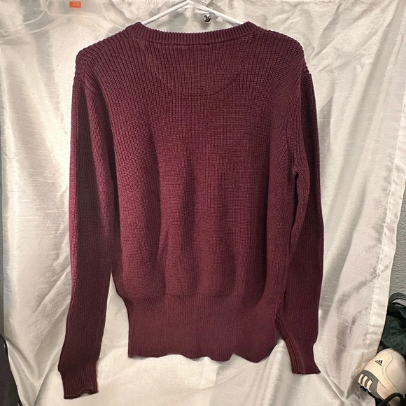 Outback trading co burgundy knit crop sweater L/XL - Picture 5 of 6